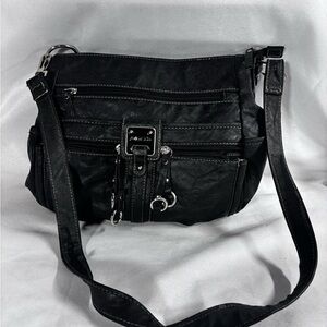 Rosetti Black Crossbody Bag with Buckle Detail